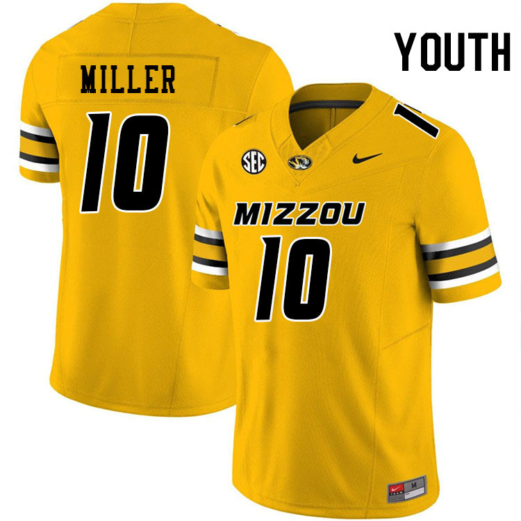 Youth #10 Mekhi Miller Missouri Tigers College Football Jerseys Stitched-Gold